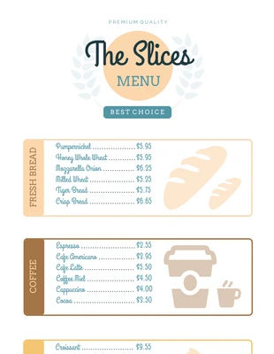 Free  Template: Light Simple Bakery Menu