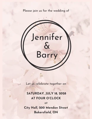 Free  Template: Modern Light Pink Wedding Invitation