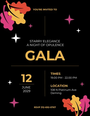 Free  Template: Dark Multicolour Gala Invitation