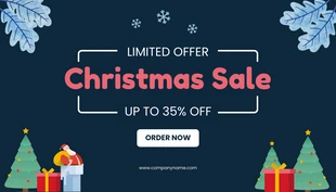 Free  Template: Minimalist Blue Christmas Sale Banner