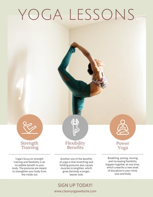 business  Template: Classy Yoga Lessons Event Poster