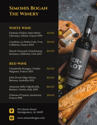 premium  Template: Black Modern Fancy Wine Menu