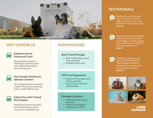 Pet Transportation Services Brochure - Page 2