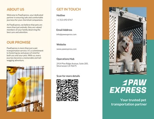 Free interactive Template: Pet Transportation Services Brochure Template