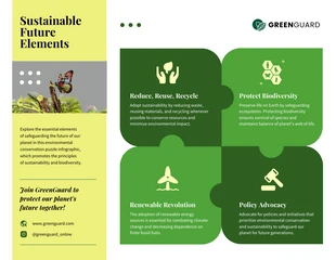 Free  Template: Sustainable Future Elements Puzzle Infographic Template