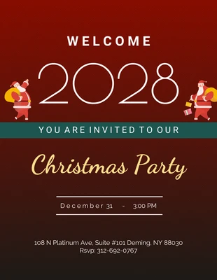 Free  Template: Red White Modern Design Christmas Party