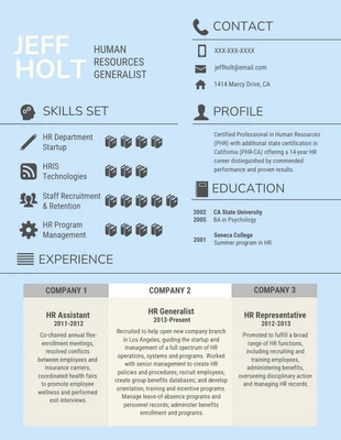 Free  Template: Slate Human Resource Resume Template