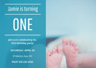 premium  Template: 1st Birthday Party Invitation