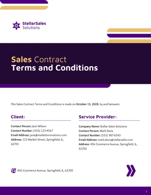 Free  Template: Sales Contract Terms And Conditions Template