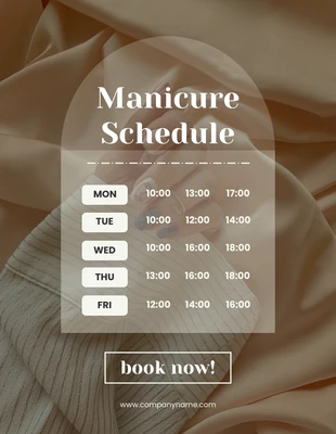 Free  Template: Beige Manicure Schedule Template