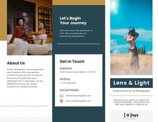 business  Template: Navy Yellow Photography Tri-fold Brochure Template