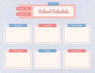 Free  Template: Baby Blue Minimalist Texture School Schedule  Template