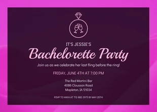 Free  Template: Pink Bachelorette Party Invitation