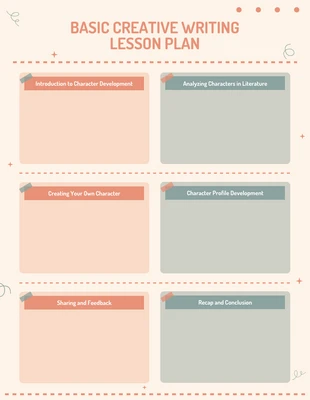 Free  Template: Free Creative Writing Lesson Plan Template