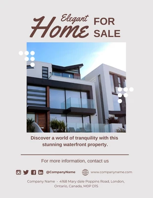 Free  Template: Bonjour Home For Sale Flyer Template