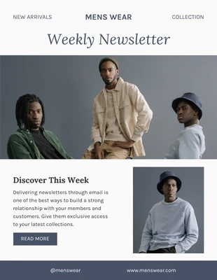 Free  Template: White Men Fashion Newsletter Template