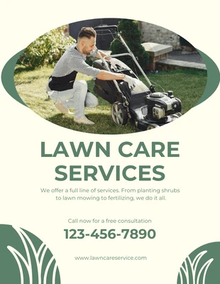 Free  Template: Lawn Mowing Services Flyer Template