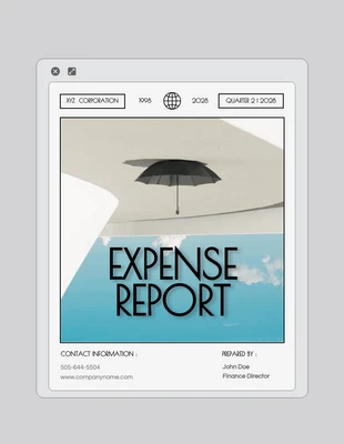 Free  Template: Minimalist Expense Report Template