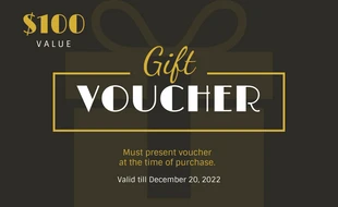 business  Template: Dark Gift Voucher