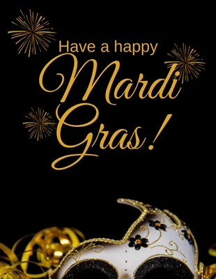 Free  Template: Mardi Gras Dark Celebration Pinterest Post