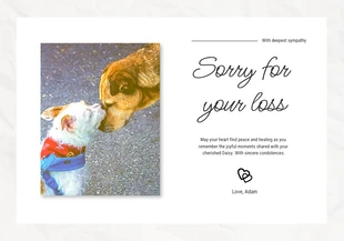 Free  Template: Paper cream pets sympathy card