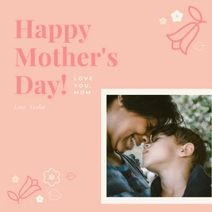 premium  Template: Pink Happy Mother's Day Card