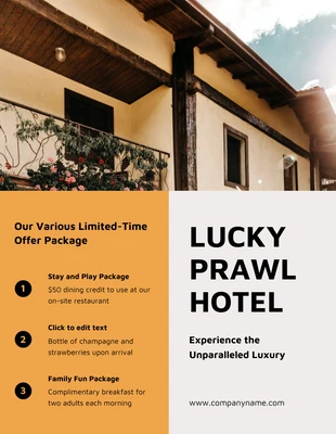 Free  Template: Promo Hotel Brochure Template