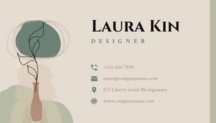 Beige Minimalist Illustration Graphic Design Business Card - Page 2