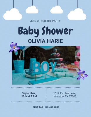 Free  Template: Minimalist Baby Shower Flyer Template