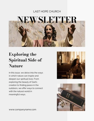 Free  Template: Minimalist Last Hope Church Newsletter Template