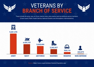 premium  Template: Veterans Branch Of Service Bar Chart