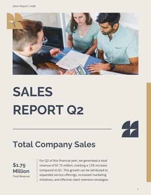 Free  Template: Blue Beige Sales Report Template