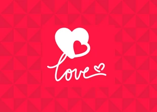 Free  Template: Red Minimalist Geometric Love Postcard