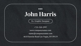 Black Texture Simple Graphic Design Business Card - Page 2