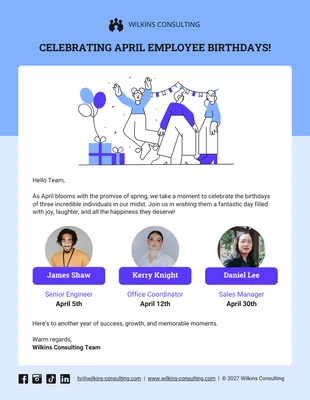 premium  Template: Employee April Month Birthday Email Newsletter Template