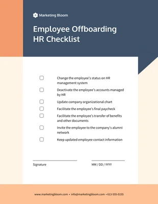 Free interactive Template: Icon Employee Offboarding HR Checklist Template