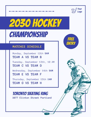 Free  Template: Hockey Program Flyer Template