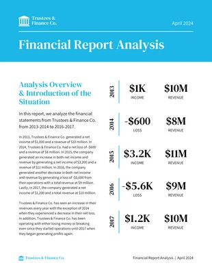 business  Template: Financial Report Analysis Template