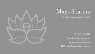 Grey Minimalist Yoga Business Card - Page 2