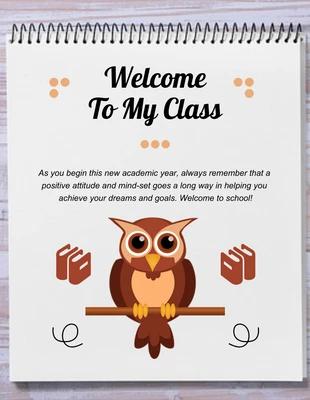 Free  Template: Light Grey Minimalist Illustration Classroom Welcome Poster