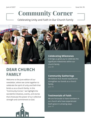 Free  Template: Minimalist Church Community Newsletter Template