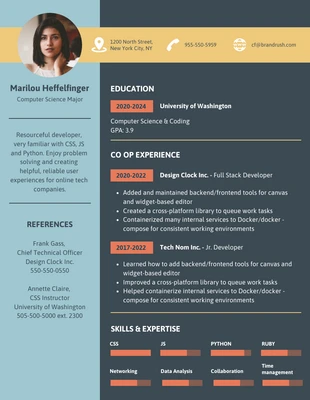 Free  Template: Colorful College Student Resume Template