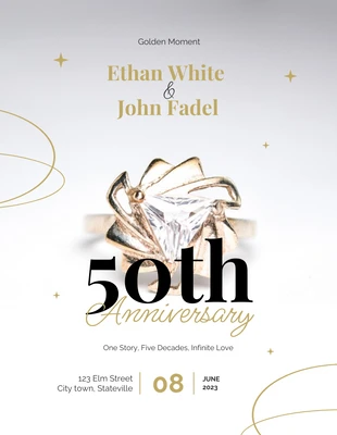 Free  Template: Diamon Gold 50th Aniversary