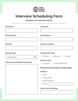 Free interactive Template: White Minmalist Appointment Forms