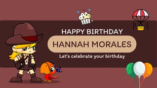 Free  Template: Illustration Cowboy Birthday Celebration Presentation Template