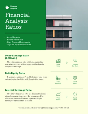 business  Template: Financial Analysis Ratios Template