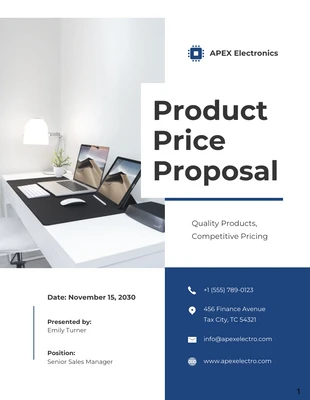 business  Template: Product Price Proposal Template