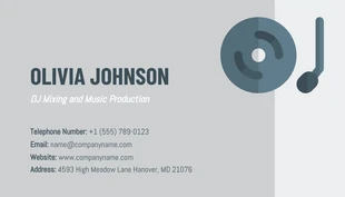 Light Grey Minimalist Dj Business Card - Page 2