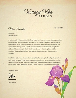 Free  Template: Brown Vintage Paper Texture Letterhead Template