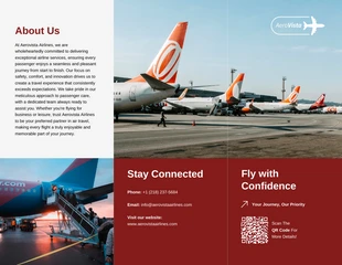 Free interactive Template: Airline Services Brochure